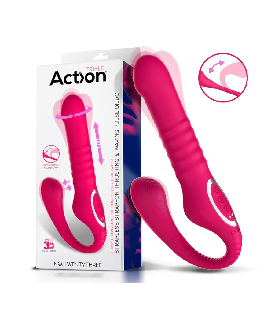 No TwentyThree Vibrador Doble con Pulsacion y Thrusting Flexible 180º