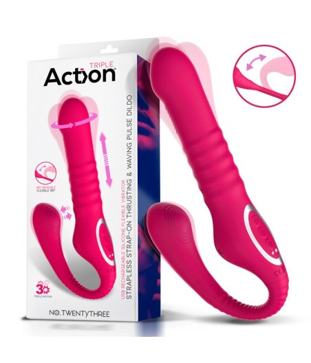 No. TwentyThree Vibrador Doble con Pulsación y Thrusting Flexible 180º