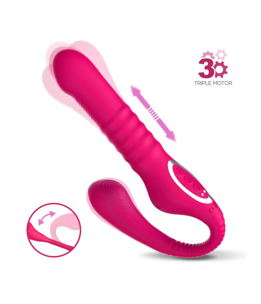 No TwentyThree Vibrador Doble con Pulsacion y Thrusting Flexible 180º