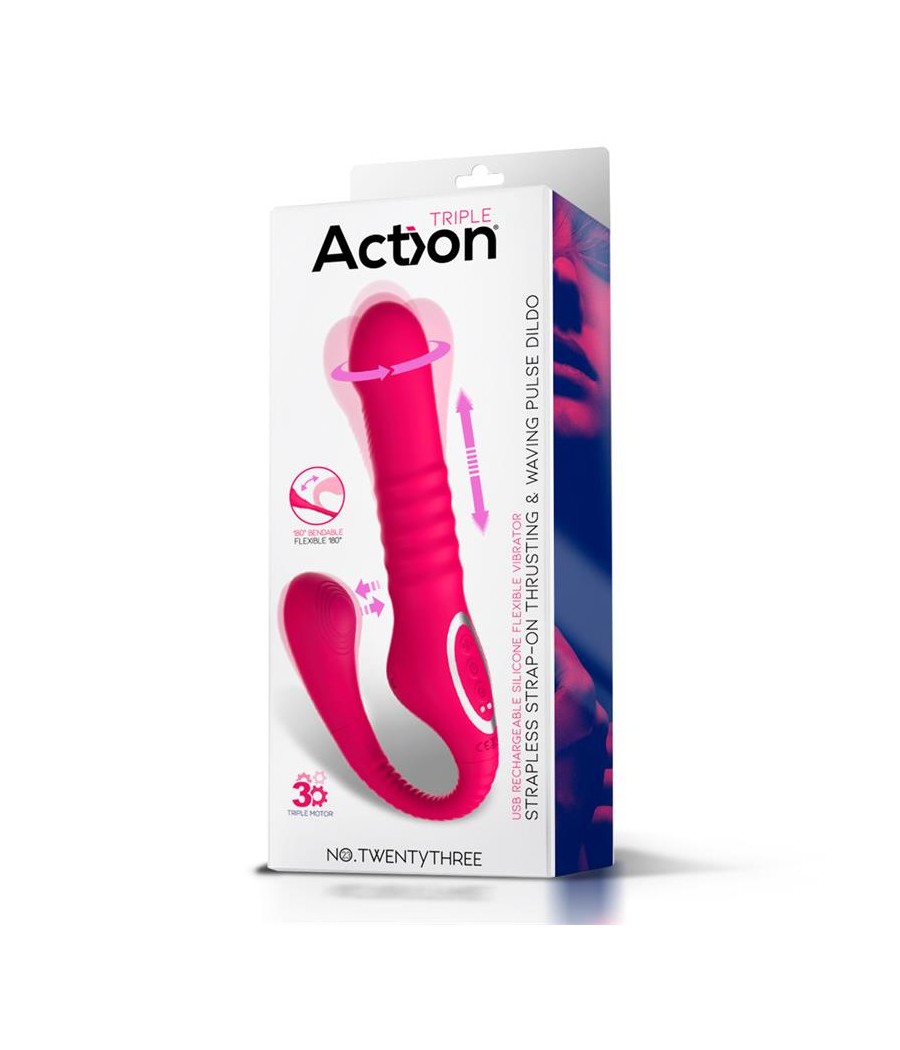 No TwentyThree Vibrador Doble con Pulsacion y Thrusting Flexible 180º