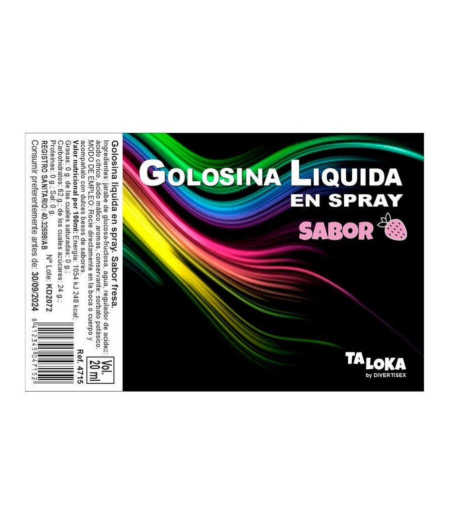 Golosina Liquida en Spray Sabor Fresa 20 ml