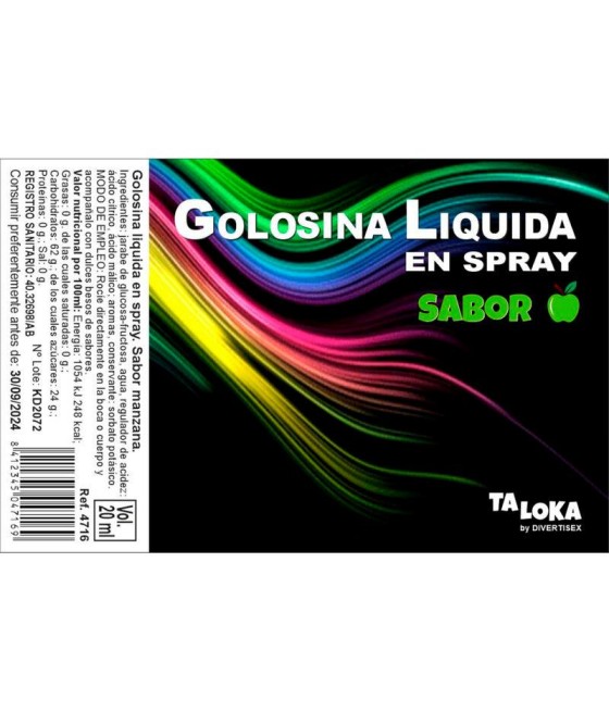 Golosina Liquida en Spray Sabor Manzana 20 ml