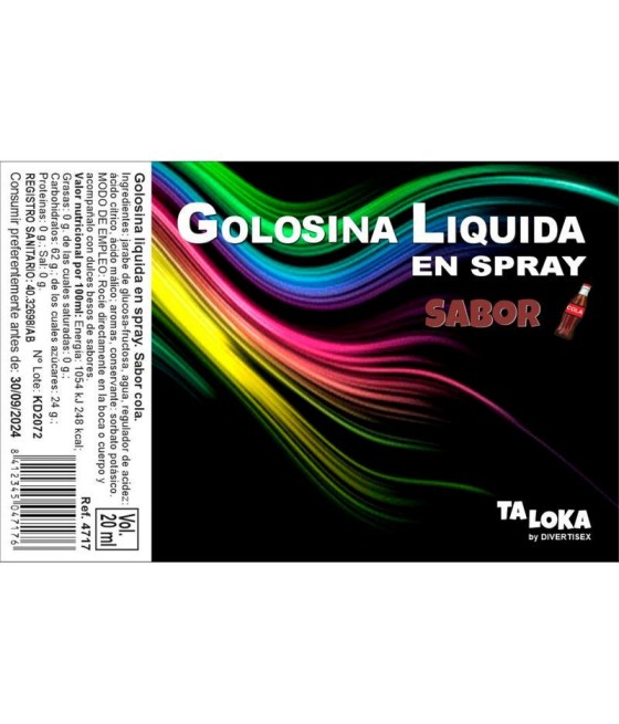 Golosina Liquida en Spray Sabor Cola 20 ml