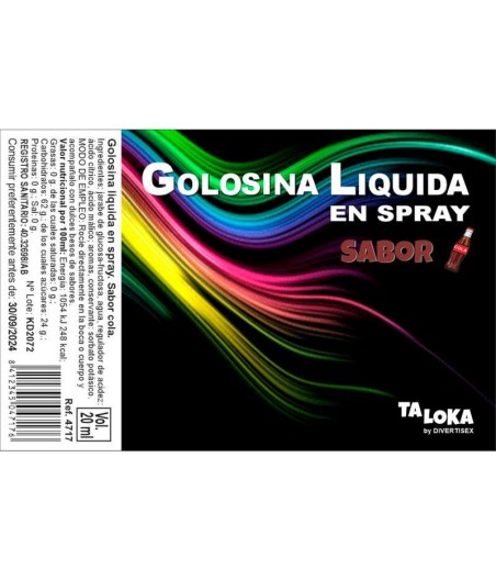 Golosina Líquida en Spray Sabor Cola 20 ml