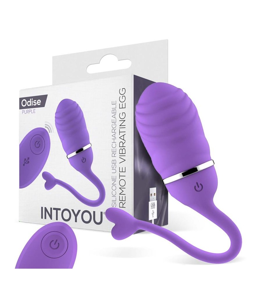 Huevo Vibrador Control Remoto Odise USB Silicona Purpura