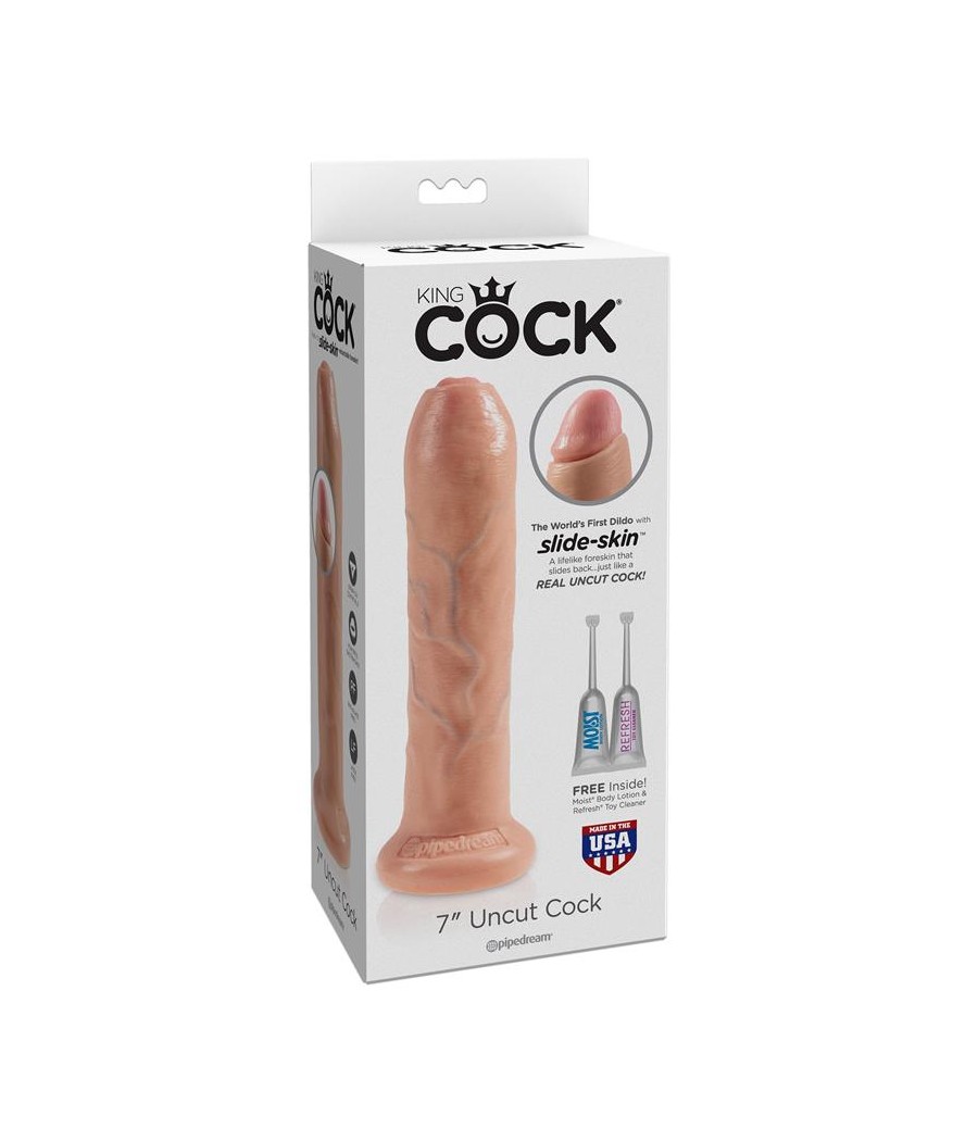 King Cock Dildo Realista con Glande Retractil Color Natural 7