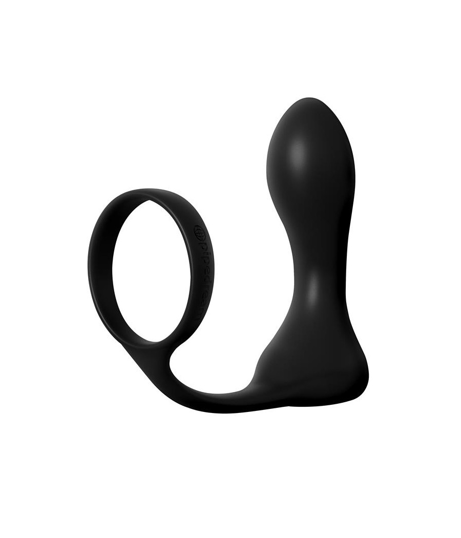 Anillo y Plug Anal Rechargeable Negro