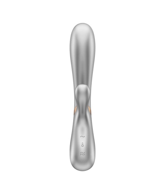 Hot Lover Vibrador Efecto Calor con APP Plata y Champagne