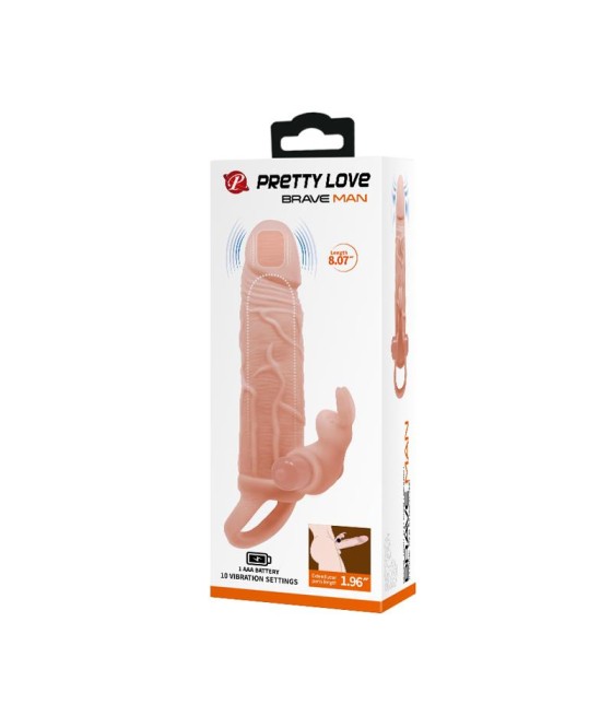 Brave Man Funda para el Pene con Vibracion 5cm