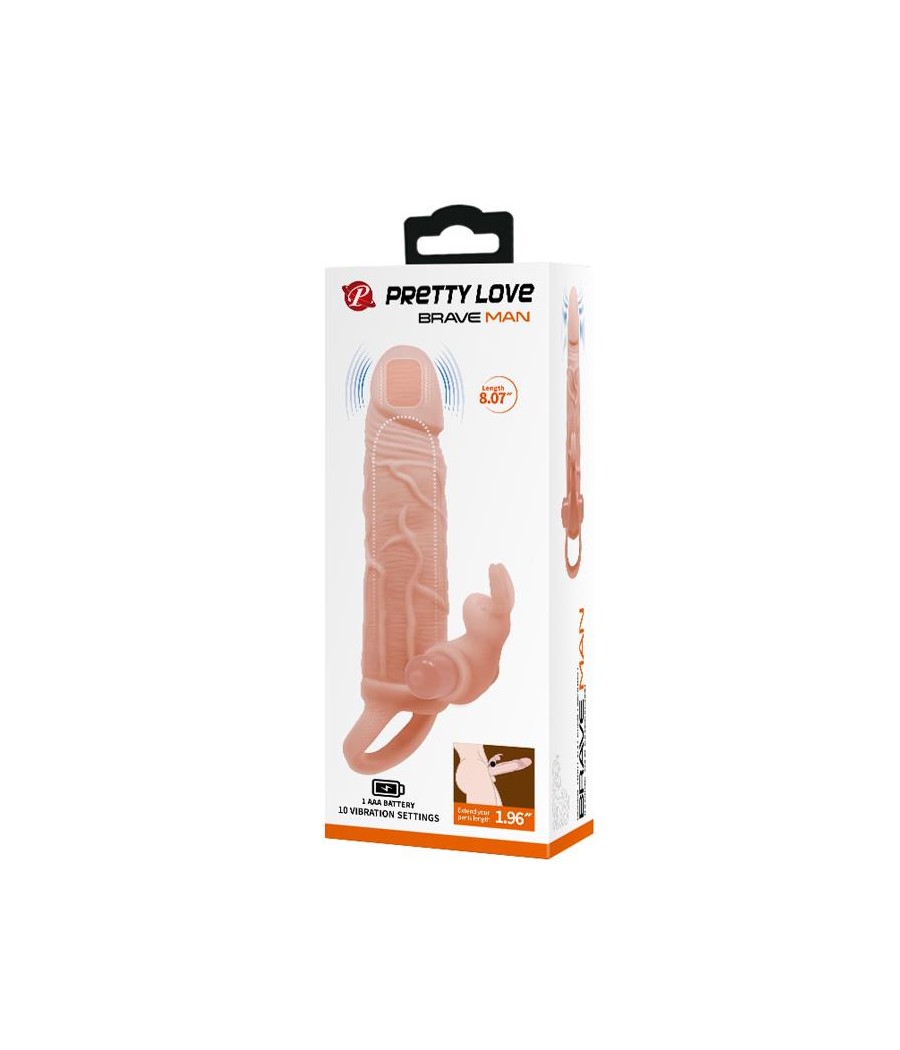 Brave Man Funda para el Pene con Vibracion 5cm