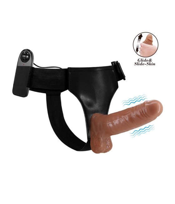 Arnes con Dildo Retractil con Vibracion