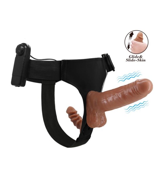 Arnes con Dildo Doble Retractil con Vibracion