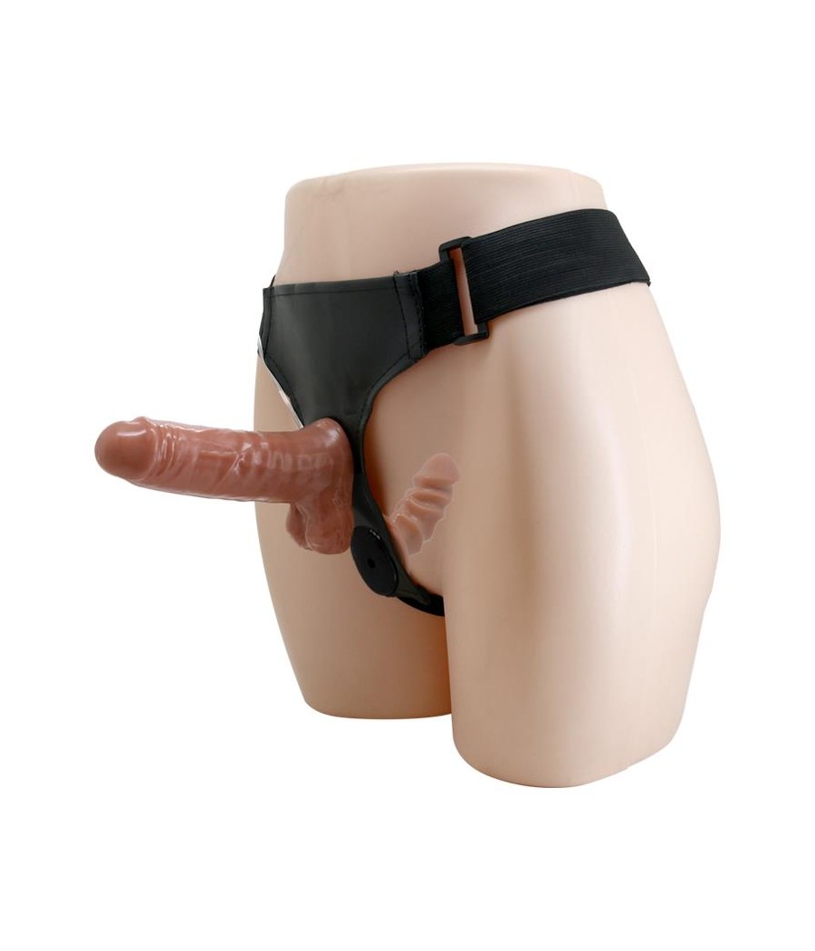 Arnes con Dildo Doble Retractil con Vibracion