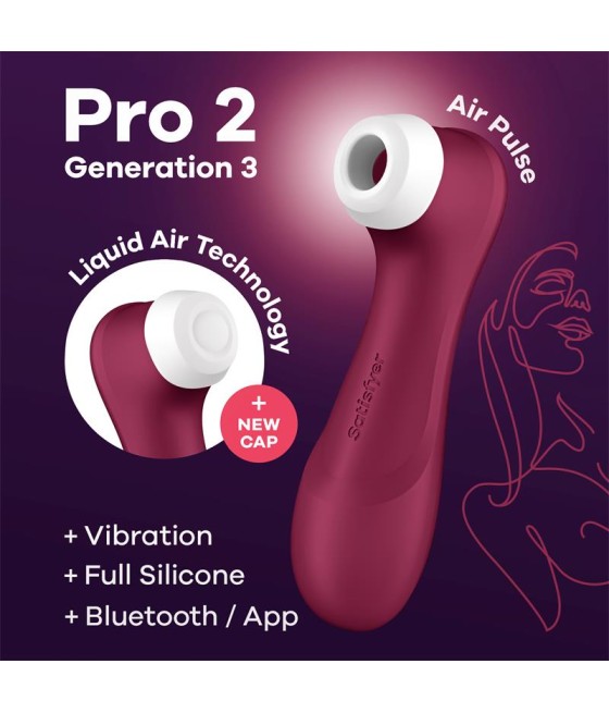 Pro 2 Gen 3 Liquid Air Technology Succion y Vibracion App Connect Wine Red Rojo Vino