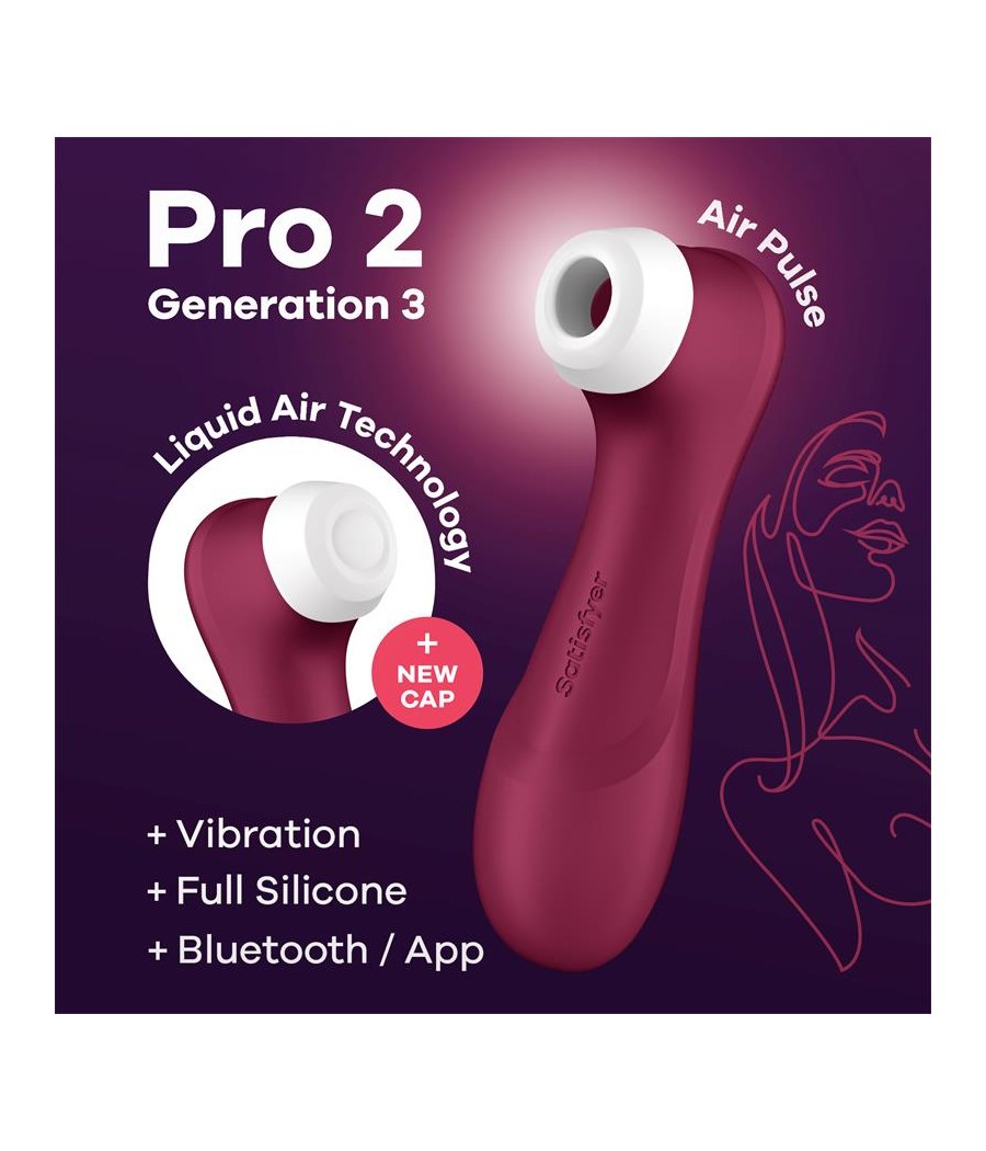 Pro 2 Gen 3 Liquid Air Technology Succion y Vibracion App Connect Wine Red Rojo Vino