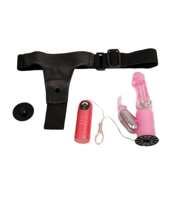 Baile Arnes con Dildo Vibrador Rosa 18 cm