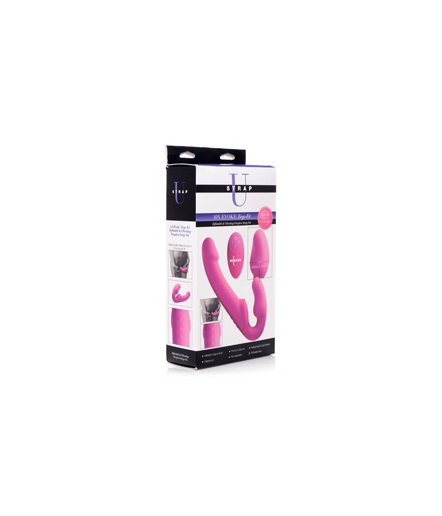 Inflatable Vibrador Doble Funcion Inflable Control Remoto Rosa