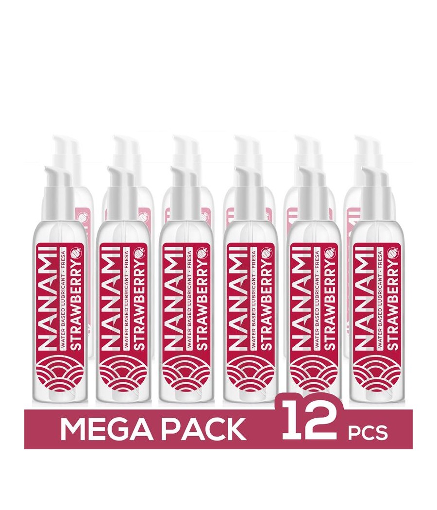 Pack de 12 Lubricante Base Agua Fresa 150 ml