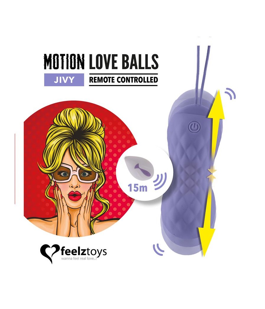 Huevo Vibrador Motion Love Balls con Control Remoto Jivy Purpura