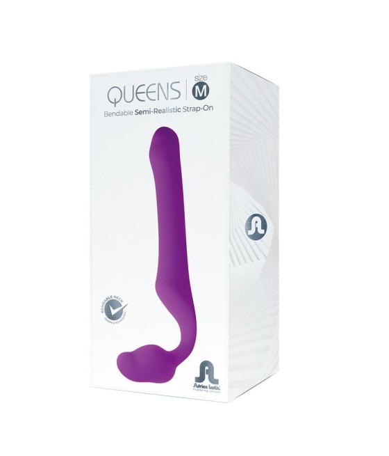 Queens M Dildo Strap On sin Tirantes Talla M Silicona Purpura