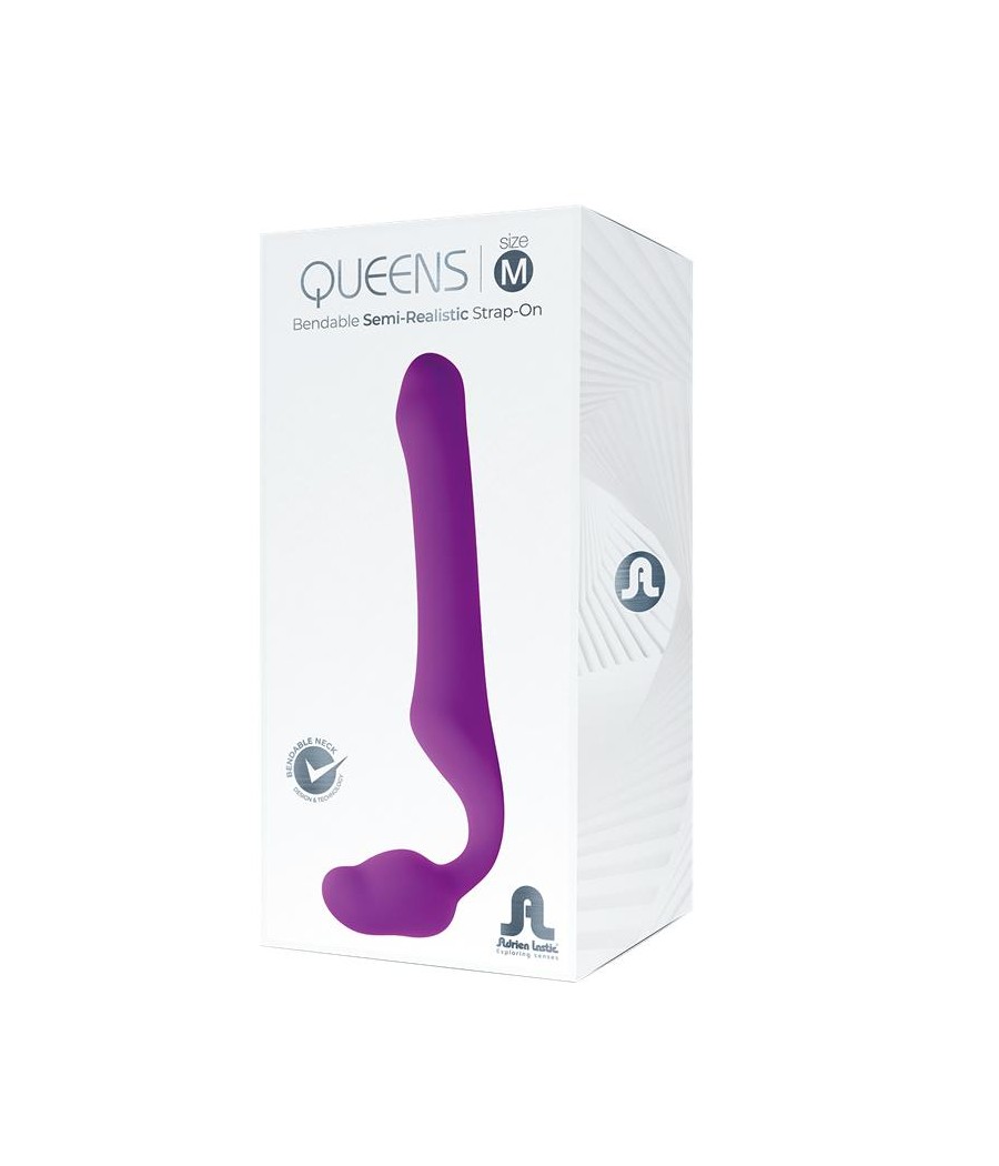 Queens M Dildo Strap On sin Tirantes Talla M Silicona Purpura