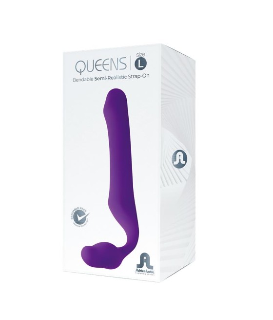 Queens L Dildo Strap On sin Tirantes Silicona Purpura Oscuro