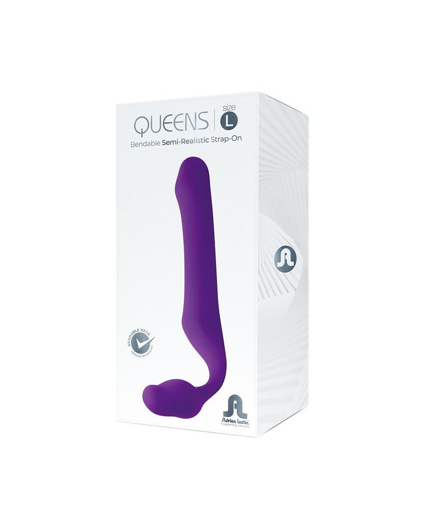 Queens L Dildo Strap On sin Tirantes Silicona Purpura Oscuro