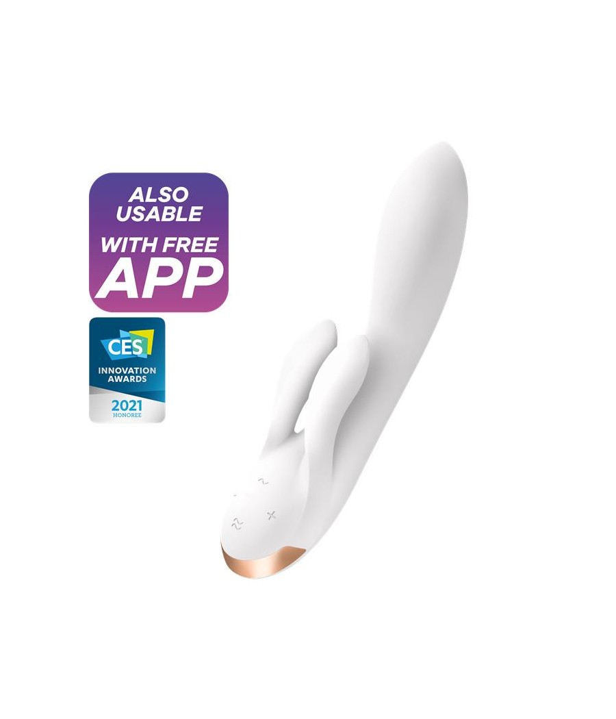 Double Flex Vibrador Punto G 3 Motores Satisfyer APP Connect Blanco