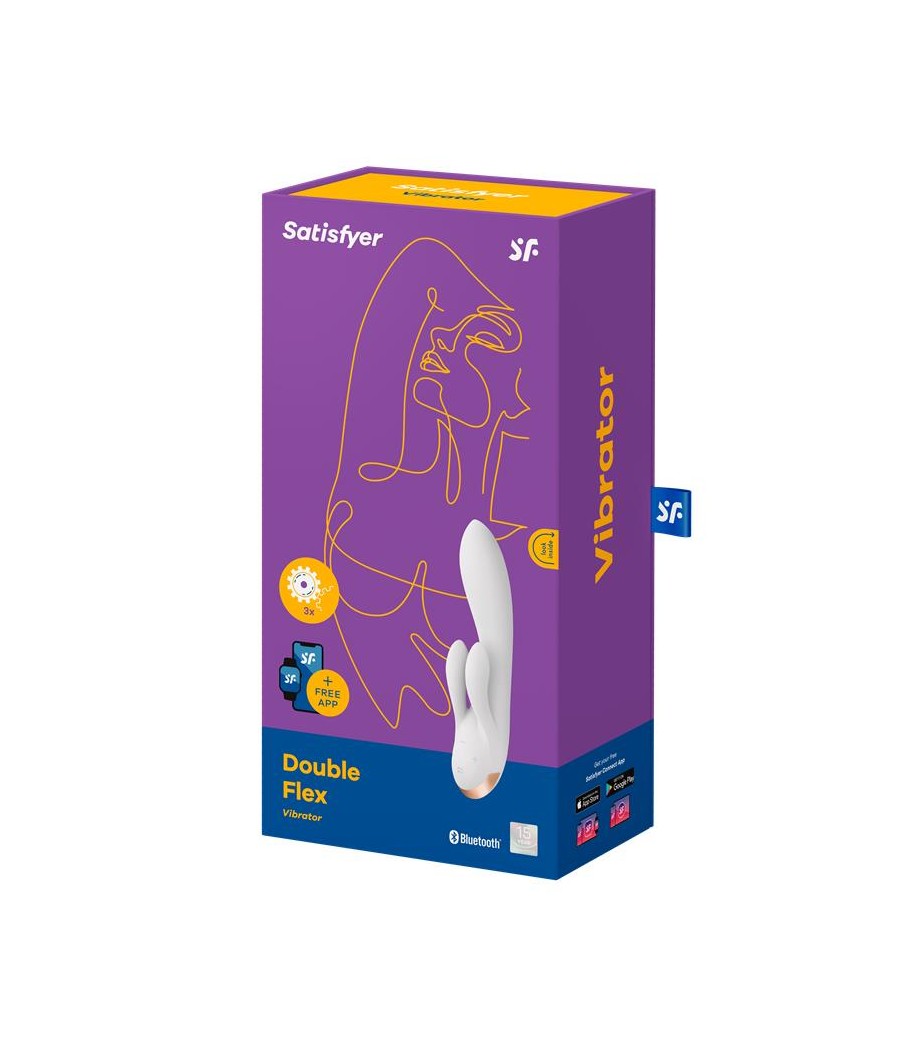 Double Flex Vibrador Punto G 3 Motores Satisfyer APP Connect Blanco