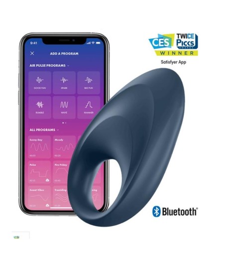 Mighty One Anillo Vibrador con APP Azul