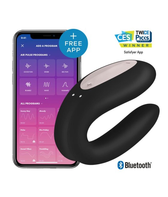 Vibrador para Parejas con APP Double Joy Negro