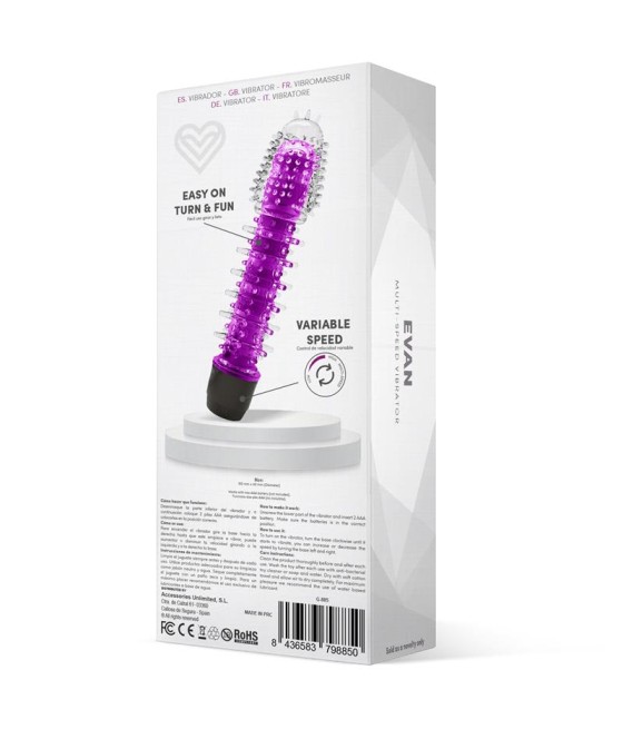 Evan Vibrador Multi Velocidad Purpura