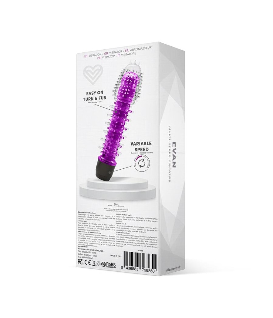 Evan Vibrador Multi Velocidad Purpura