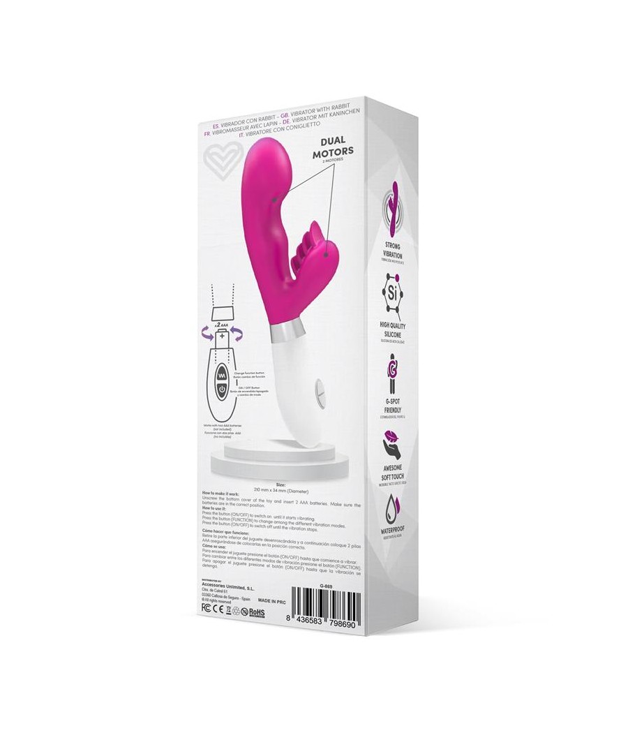 Sliper Vibrador Conejito Silicona Rosa