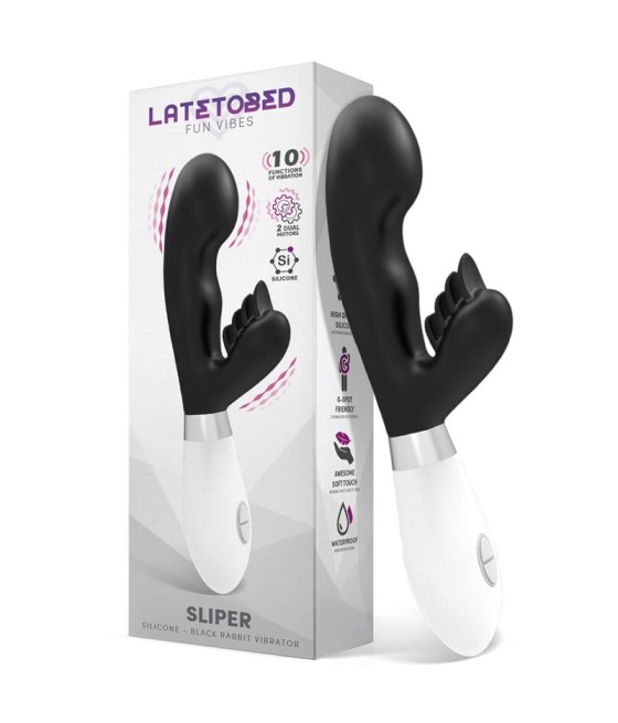 Sliper Vibrador Conejito Silicona Negro