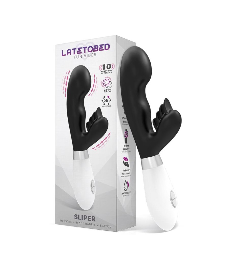 Sliper Vibrador Conejito Silicona Negro