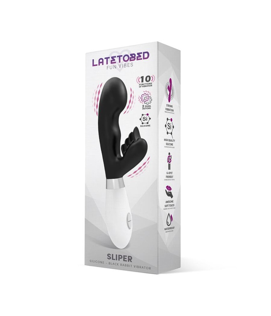 Sliper Vibrador Conejito Silicona Negro