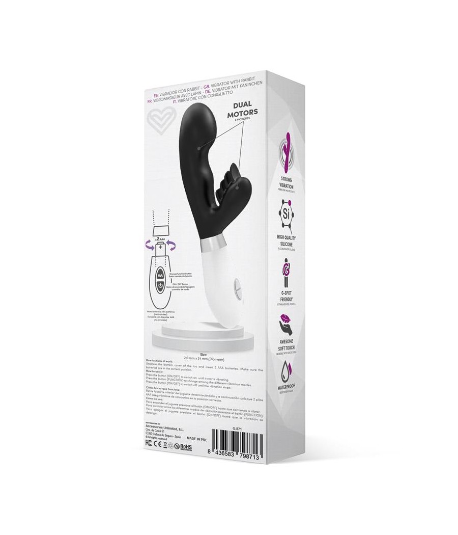 Sliper Vibrador Conejito Silicona Negro