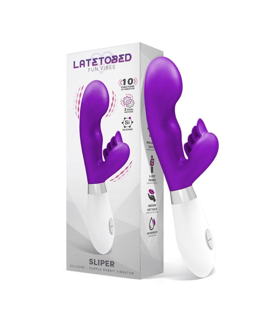 Sliper Vibrador Conejito Silicona Purpura