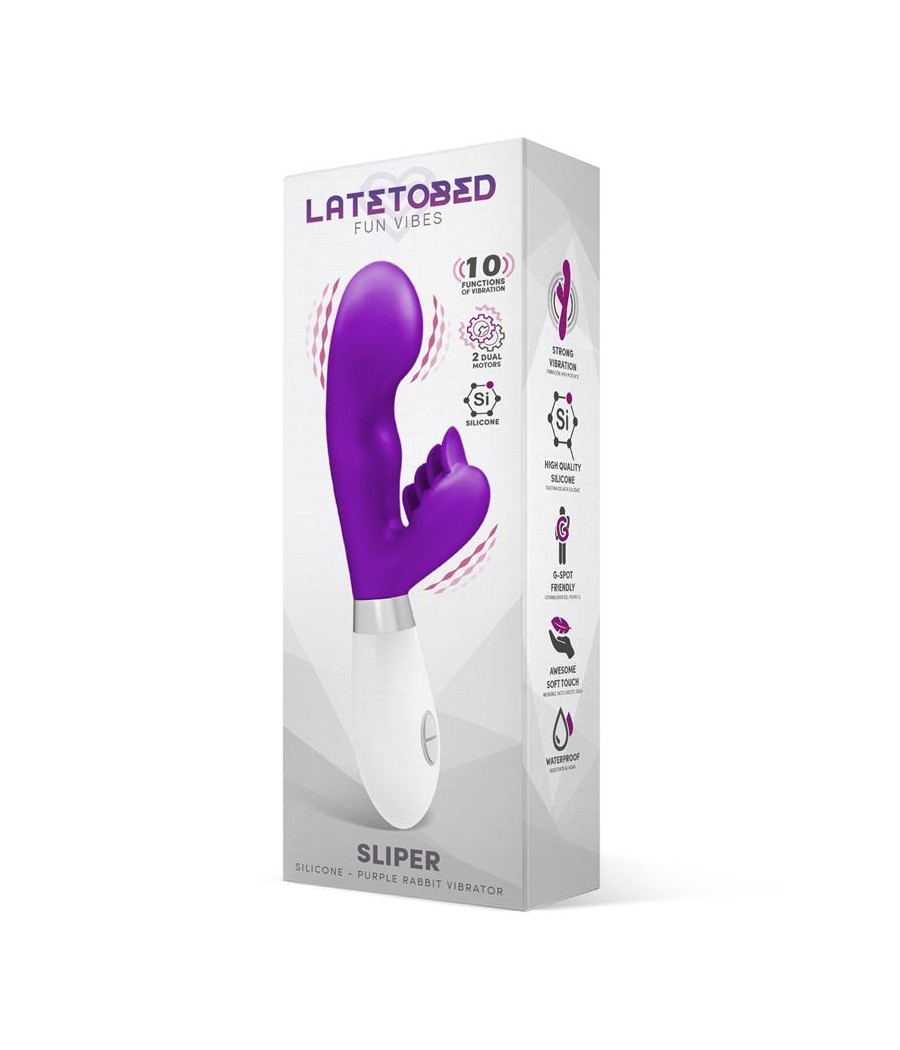 Sliper Vibrador Conejito Silicona Purpura