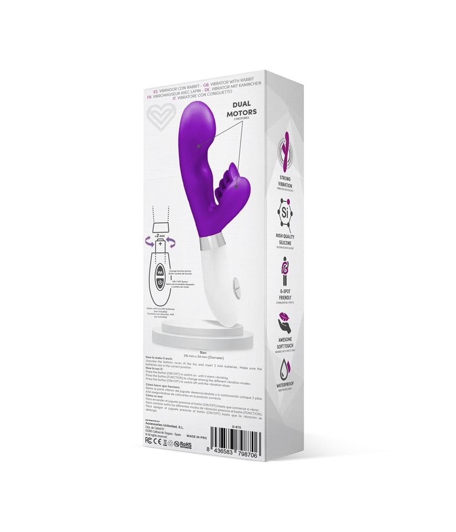 Sliper Vibrador Conejito Silicona Purpura