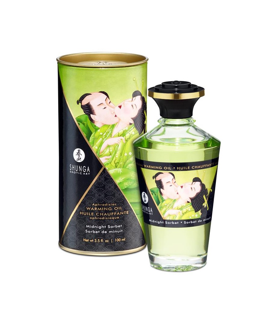 Shunga Aceite de Masaje Efecto Calor Aroma Sorbete de Medianoche