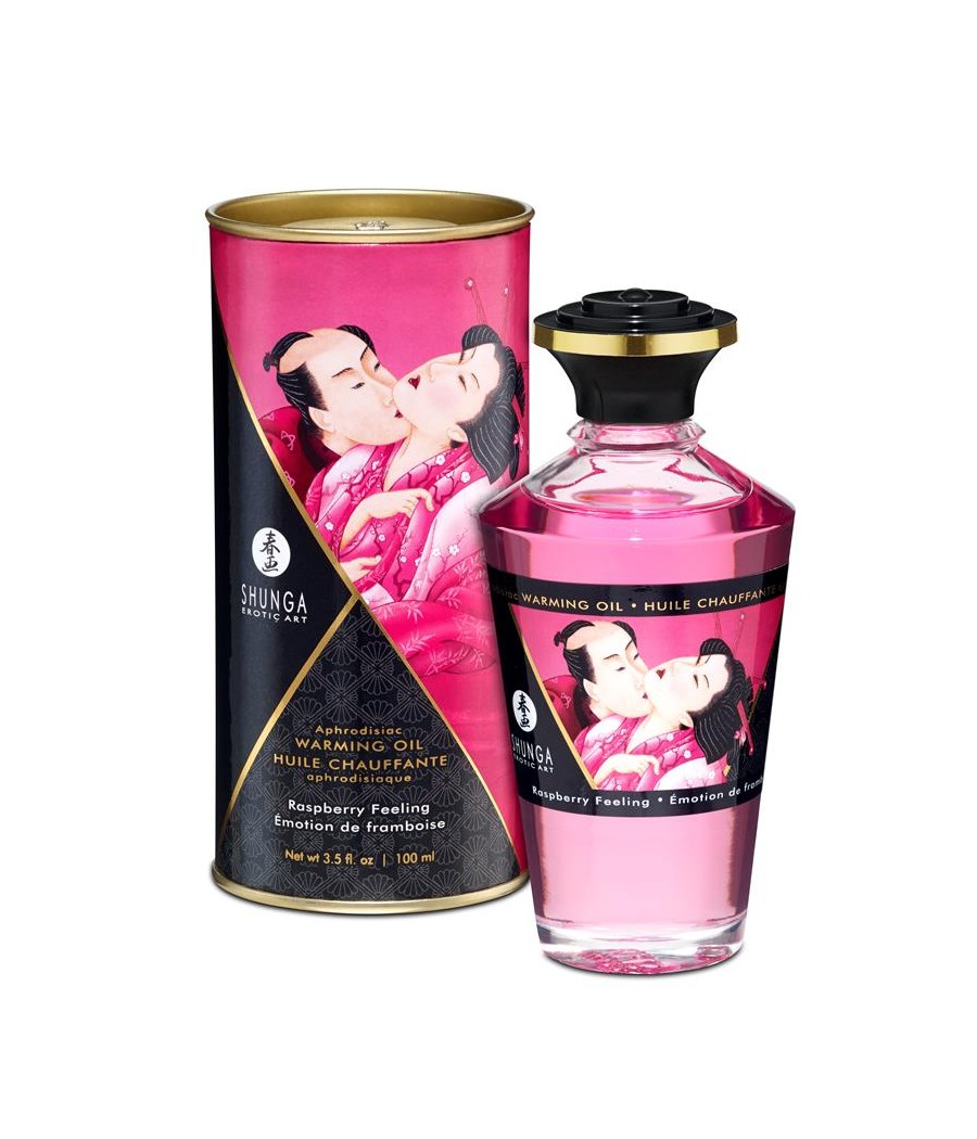 Shunga Aceite de Masaje de Efecto Calor Aroma a Frambuesa