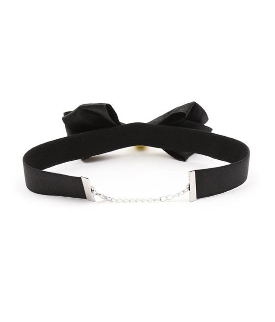 Collar con Lazo y Cascabel 29 cm Negro M