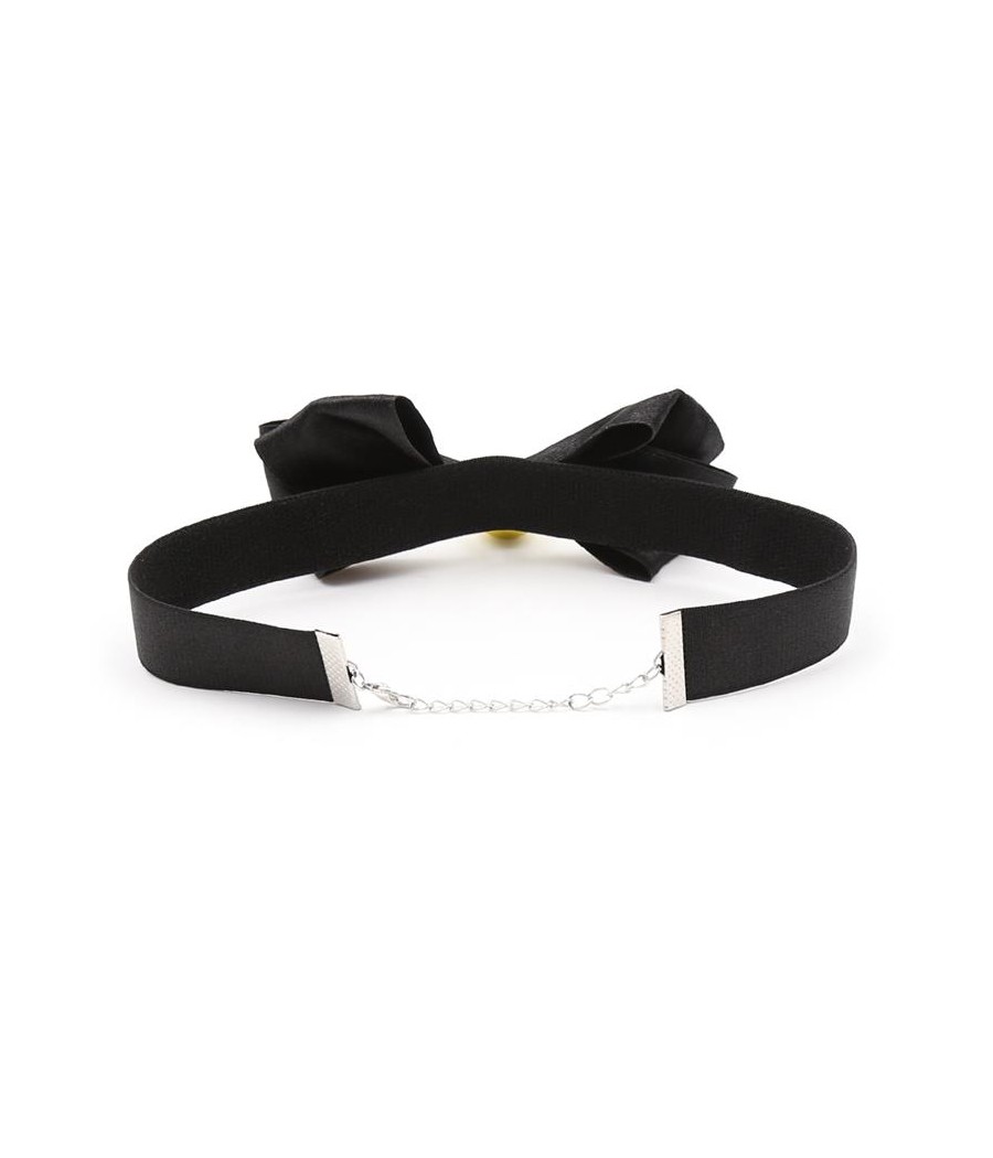 Collar con Lazo y Cascabel 29 cm Negro M