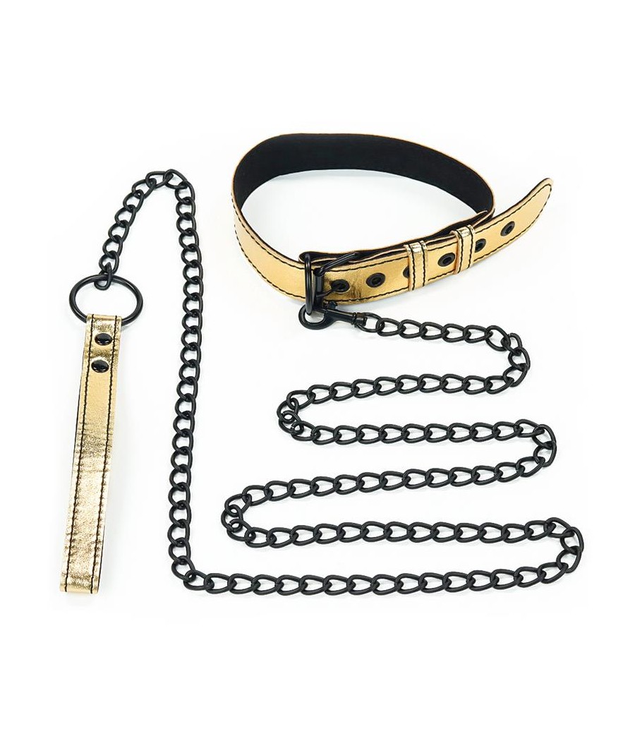 Collar con Correa Bondage Dorado