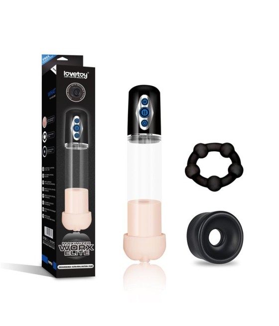 Bomba para el Pene Automatica Maximizer Worx Elite USB Vagina