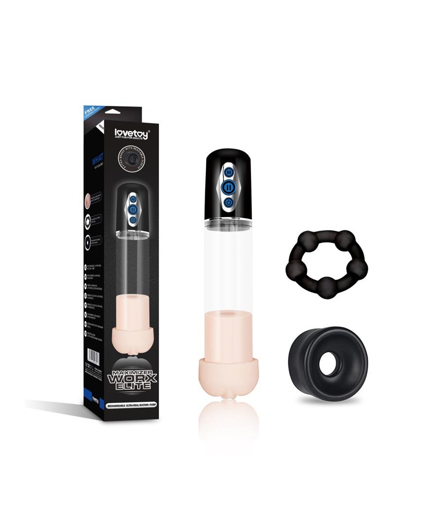 Bomba para el Pene Automatica Maximizer Worx Elite USB Vagina