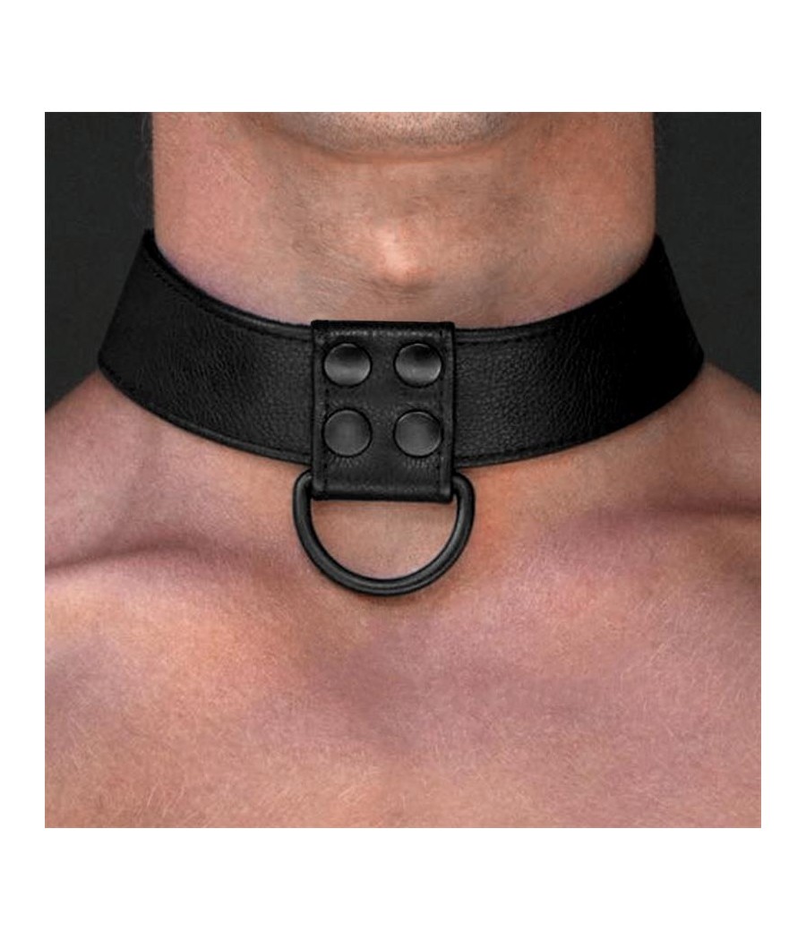 Collar con Correa Negro Mate