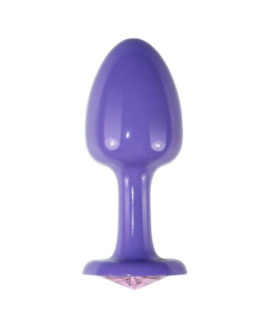 Plug Anal de Metal Purpura Rosebud con Joya Rosa